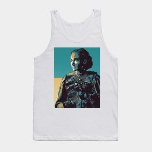 Vintage Girl Pouring Tea Retro Art Tank Top